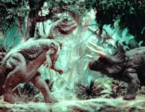 t-rex vs triceratops.gif